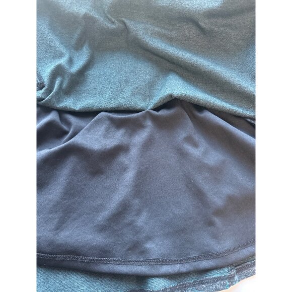 Betsey Johnson Dress Womens 14 Gray Teal Abstract Short Sleeve A-Line Midi - Picture 4 of 8